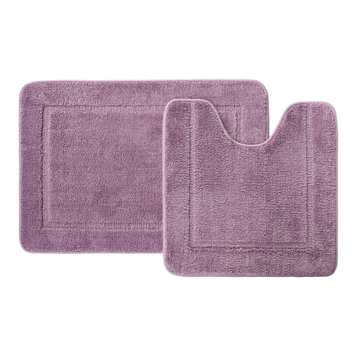 Набор ковриков для ванной комнаты, 65х45 + 45х45, микрофибра, фиолетовый, IDDIS Promo (PSET01Mi13) - фото 1