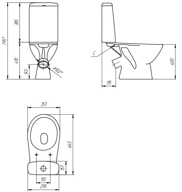 Унитаз компакт Cersanit FLAVIS 031 3/6 DPL EO slim (64288) - фото 13