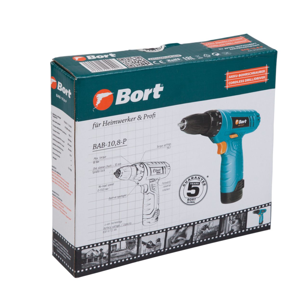 Дрель-шуруповерт аккумуляторная Bort BABort B-10,8-P (1x1,3А.ч) (91270016) Дрель-шуруповерт аккумуляторная Bort BABort B-10,8-P (1x1,3А.ч) (91270016) - фото 5