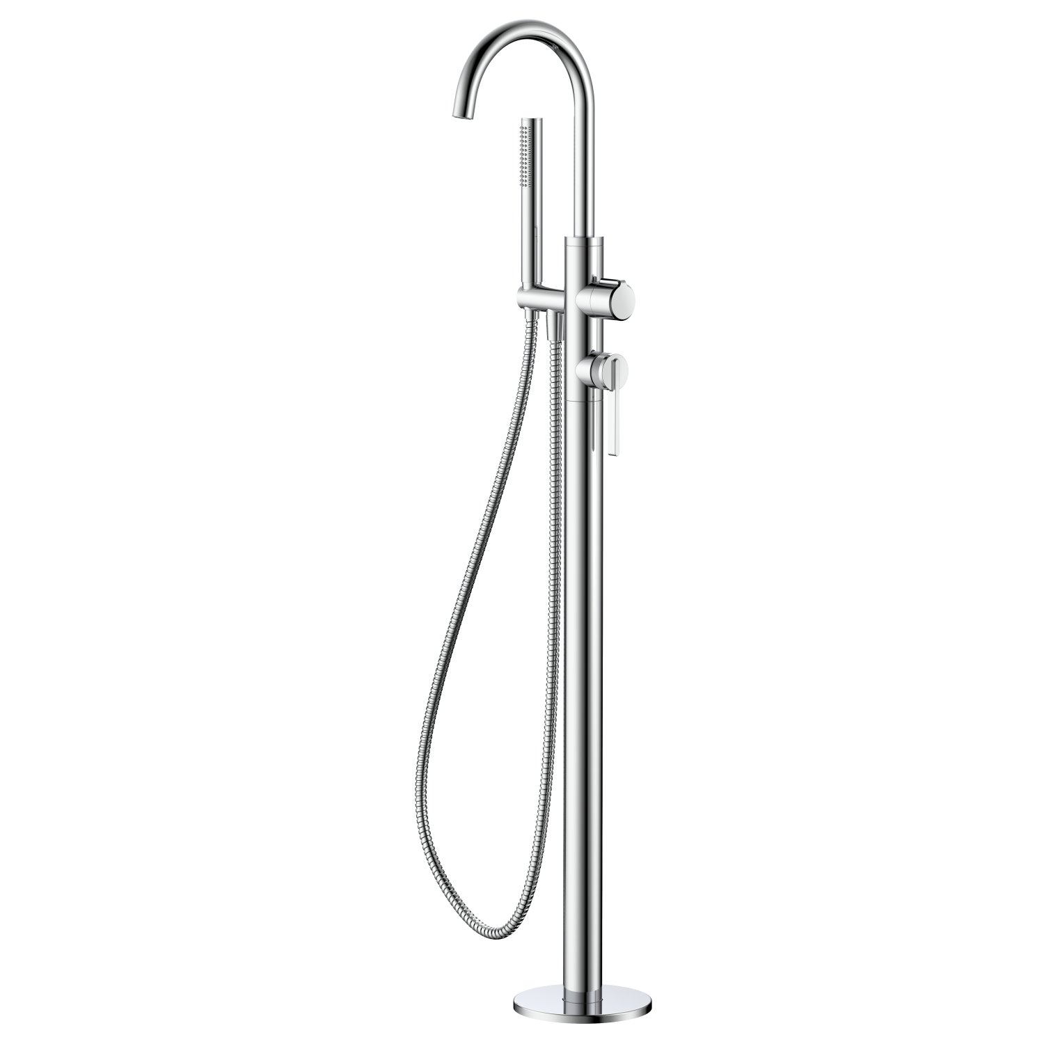 Напольный смеситель для ванны с душем DQ Bonn хром (DA1706001) - фото 1