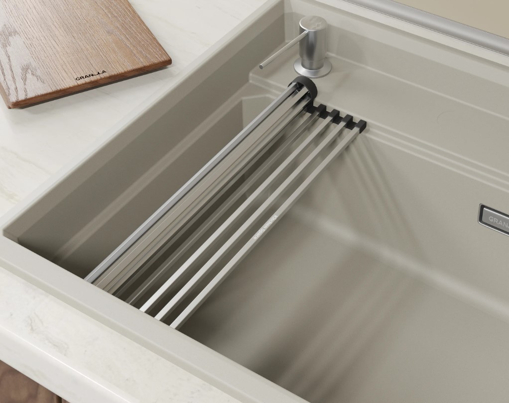 Кухонная мойка GRANULA KITCHEN SPACE RINZER кварц (5807R, КРЕМАН) - фото 4