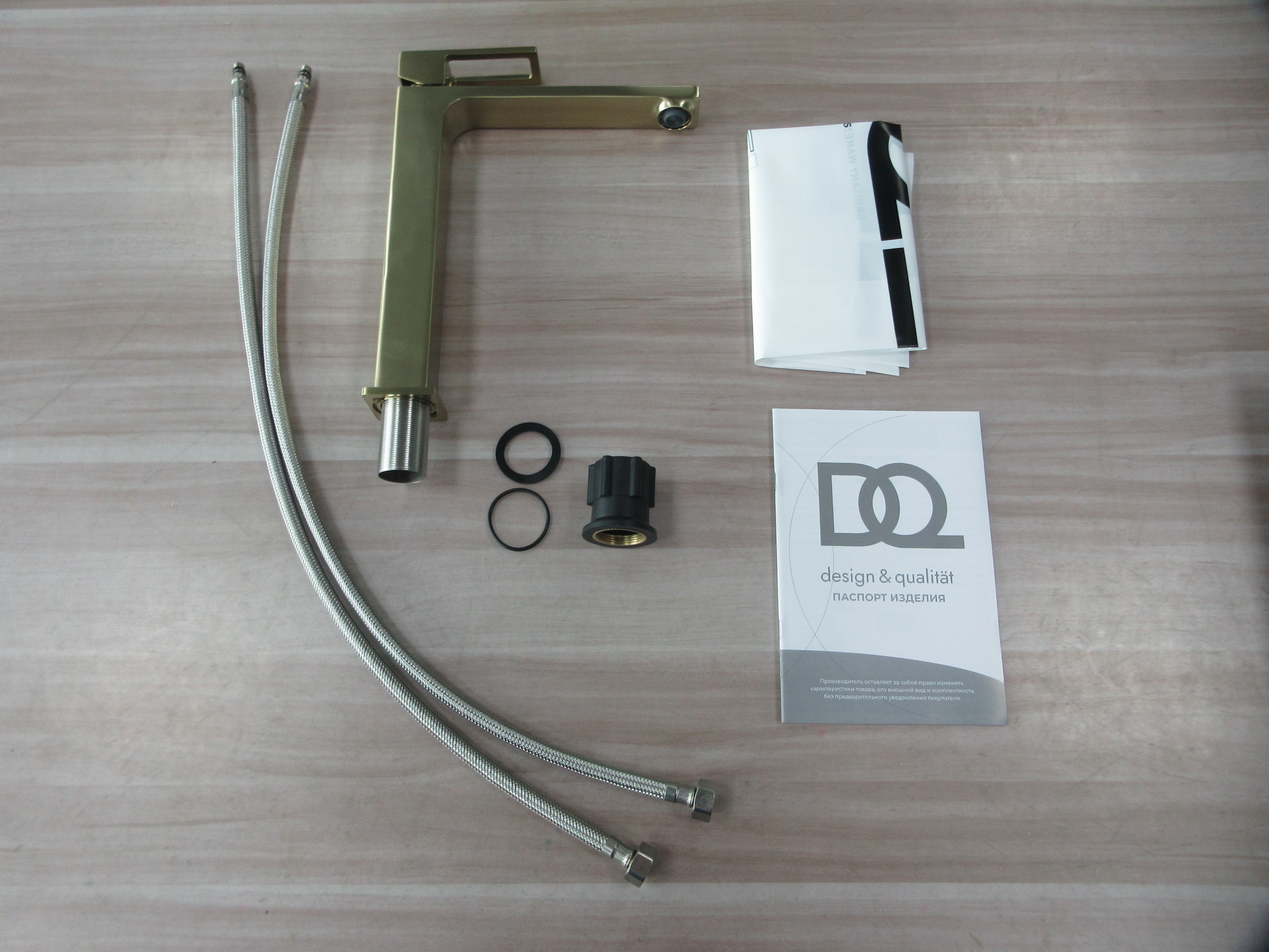 Смеситель для раковины высокий DQ Dortmund мат.золото (DA1712007) - фото 6