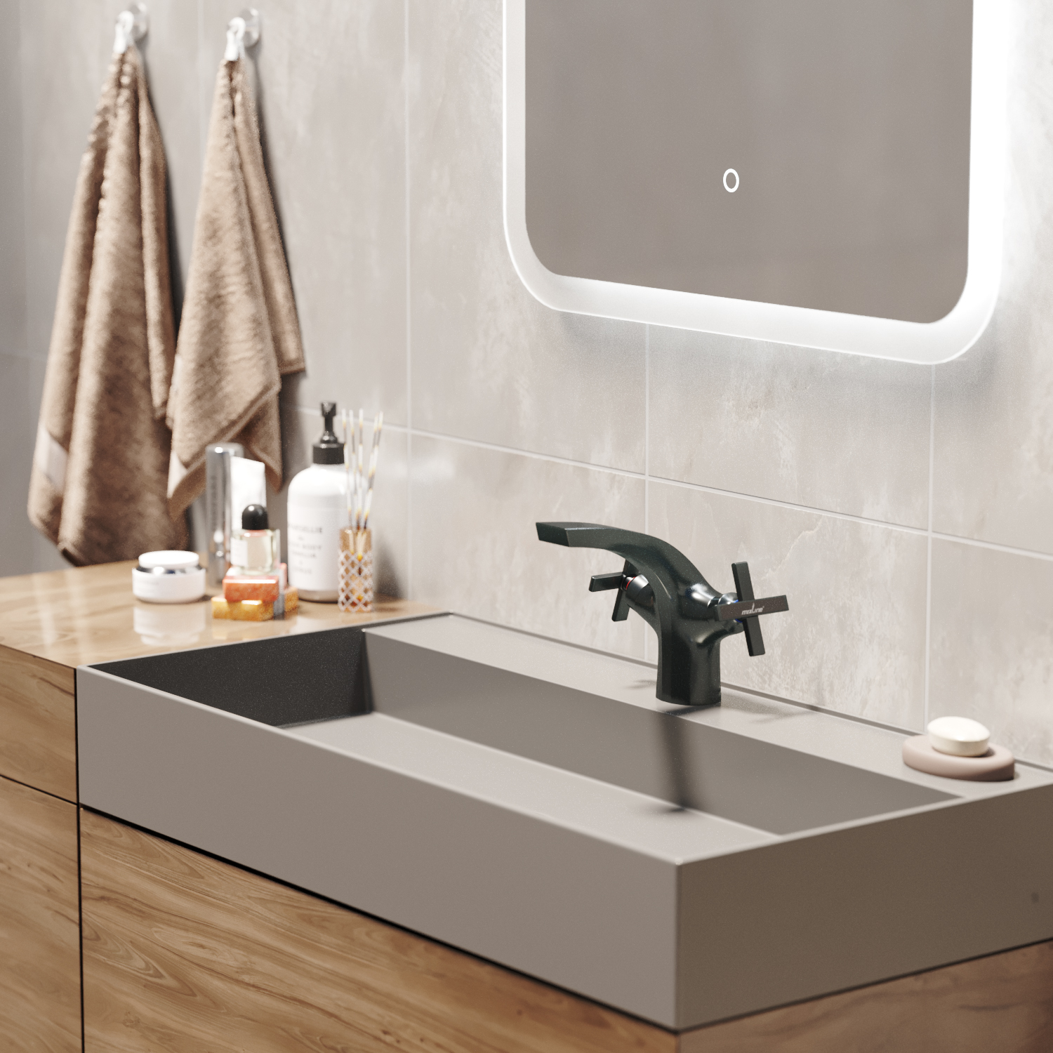 Смеситель для раковины MIXLINE ML38-04 "Graphite" 1/2 кер. графит (553896) Смеситель для раковины MIXLINE ML38-04 "Graphite" 1/2 кер. графит (553896) - фото 4