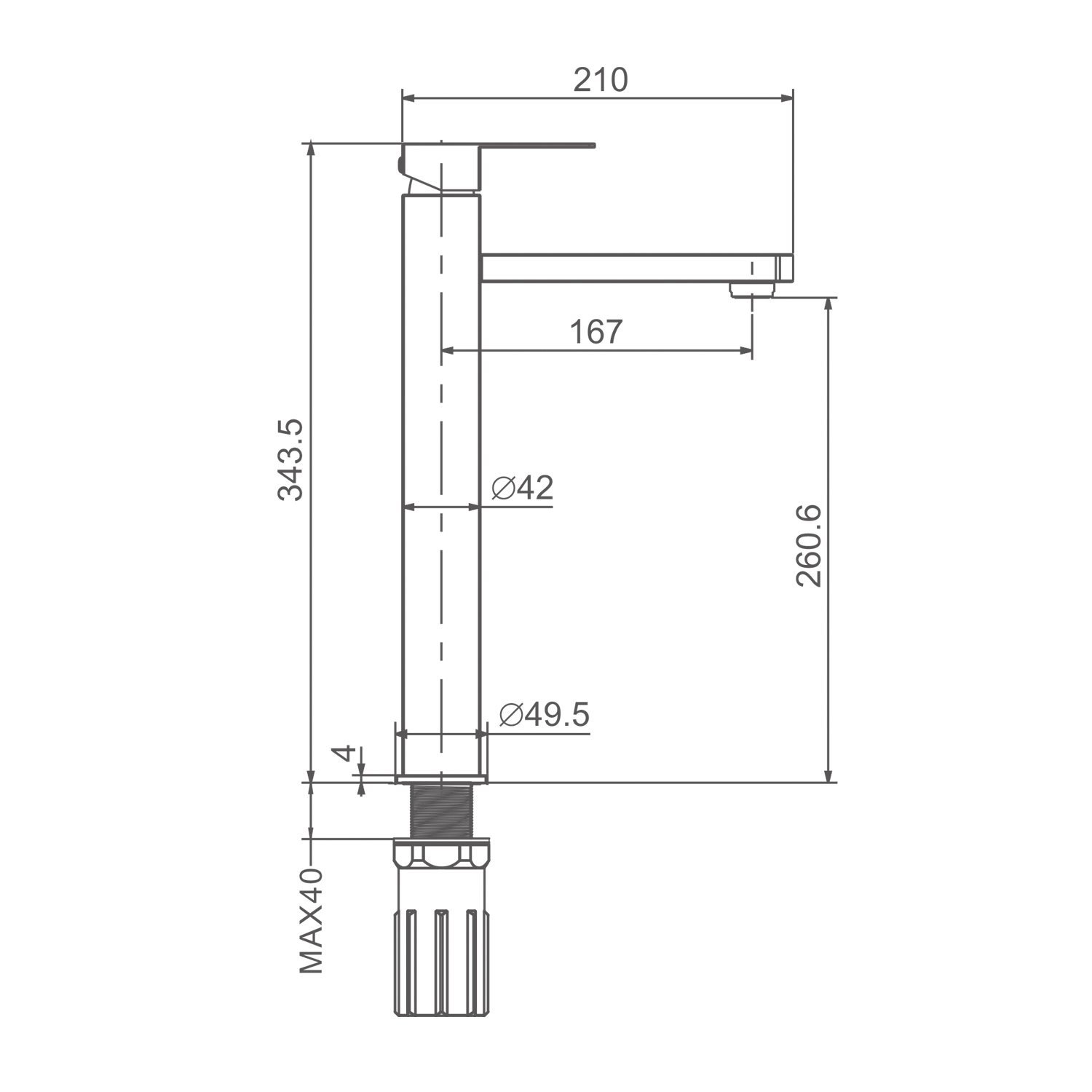 Смеситель Prohanss для раковины высокий монолитный, сатин (P30.15.05) - фото 2