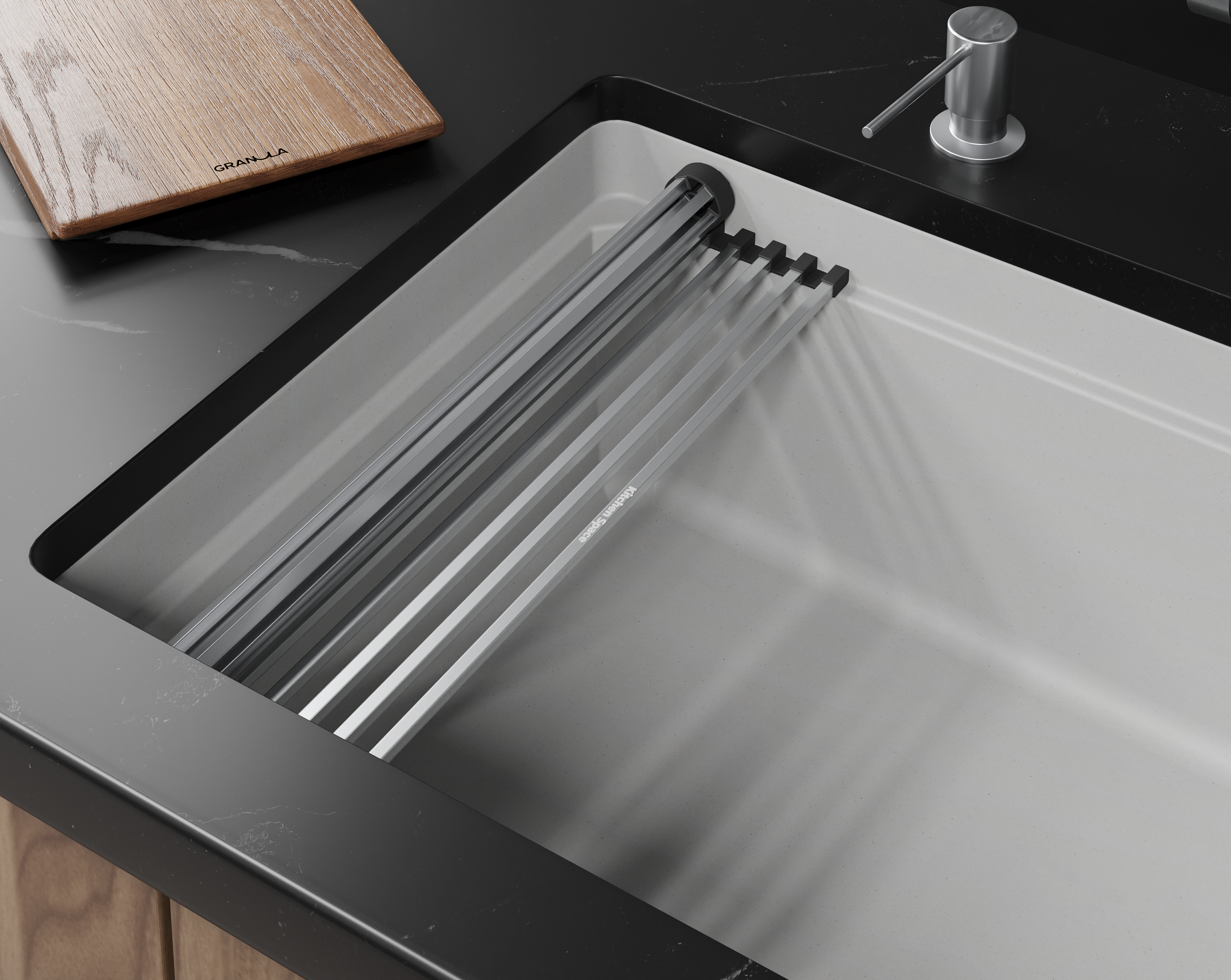 Кухонная мойка GRANULA KITCHEN SPACE RINZER кварц (7309RU, АРКТИК) - фото 4