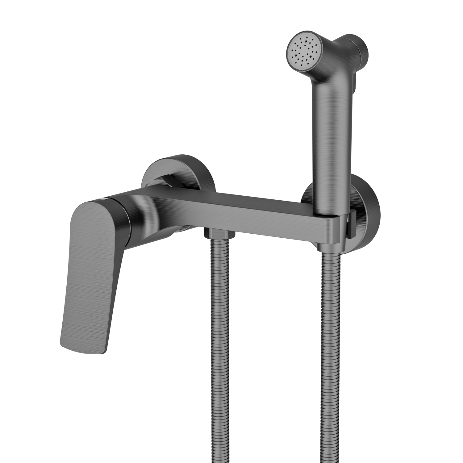 Смеситель Splenka с гигиеническим душем настенный графит (S54.51.09) - фото 1