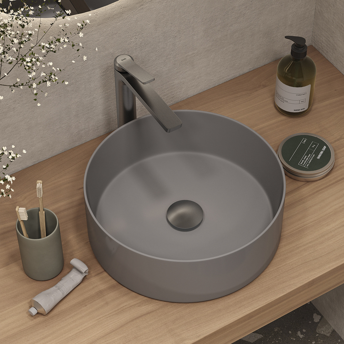 Выпуск для умывальника без перелива, матовый графит, Slide, IDDIS, (SLIGM10i88) - фото 2