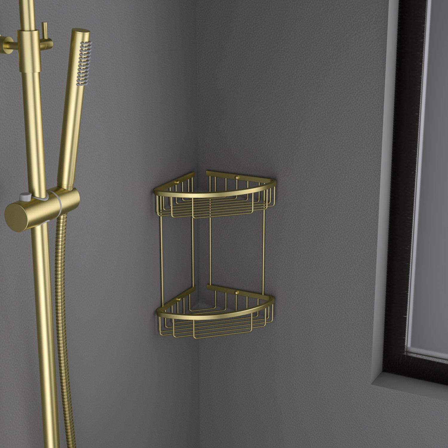 Полка угловая двойная Timo Saona золото матовое (13082/17) - фото 2