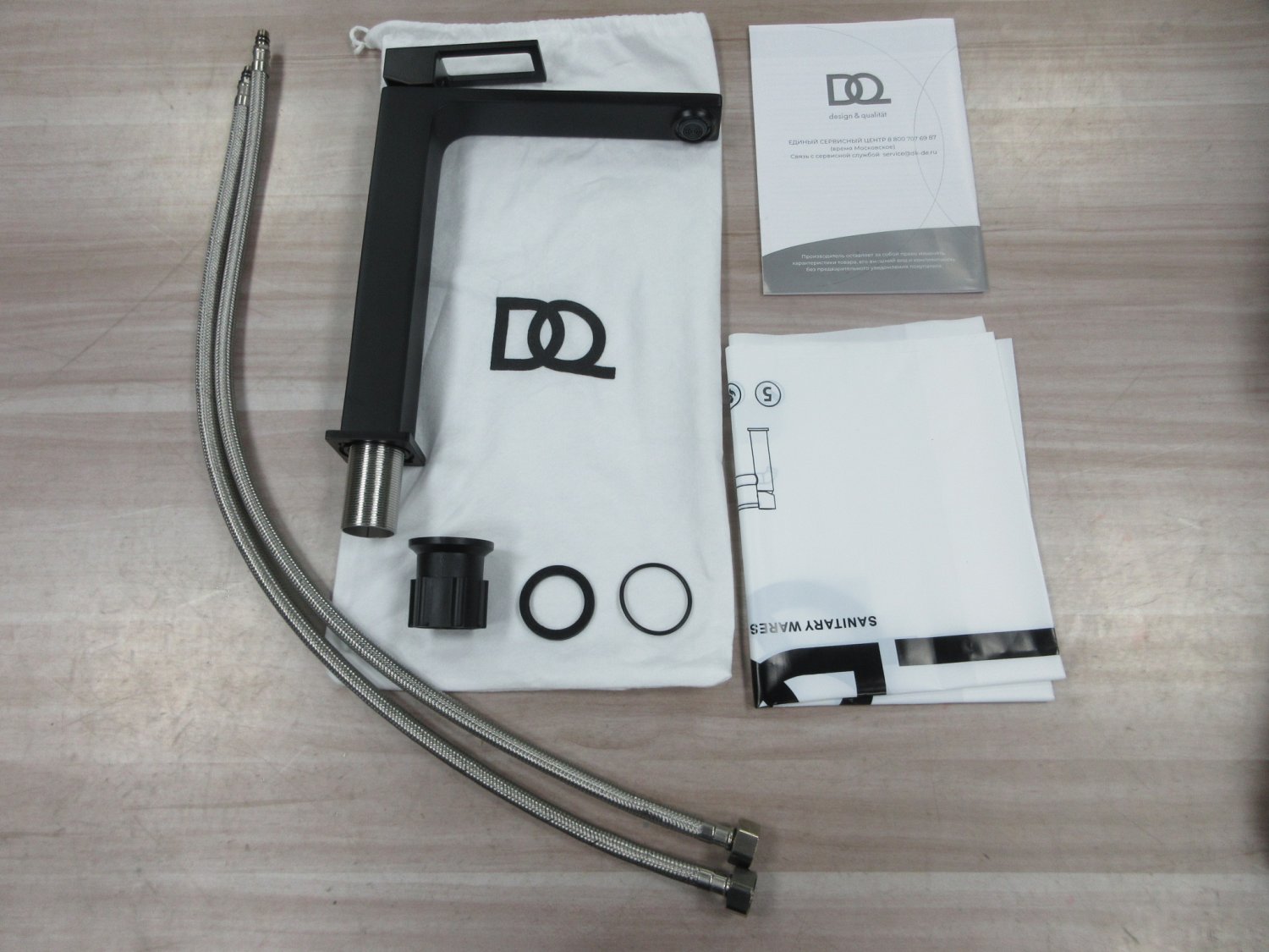 Смеситель для раковины высокий DQ Dortmund черный (DA1712005) - фото 4