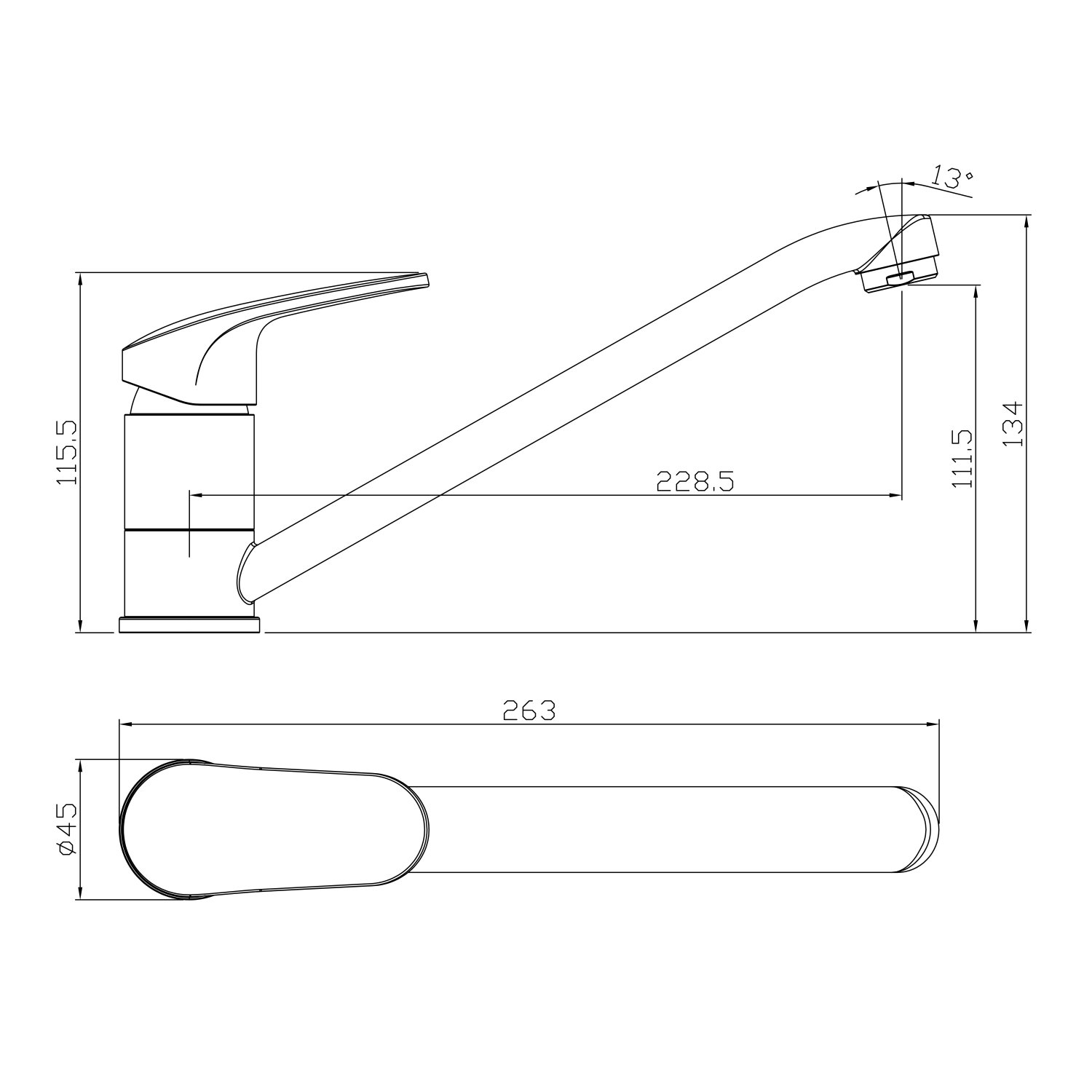 Смеситель для кухни Rossinka (RS45-21) - фото 2
