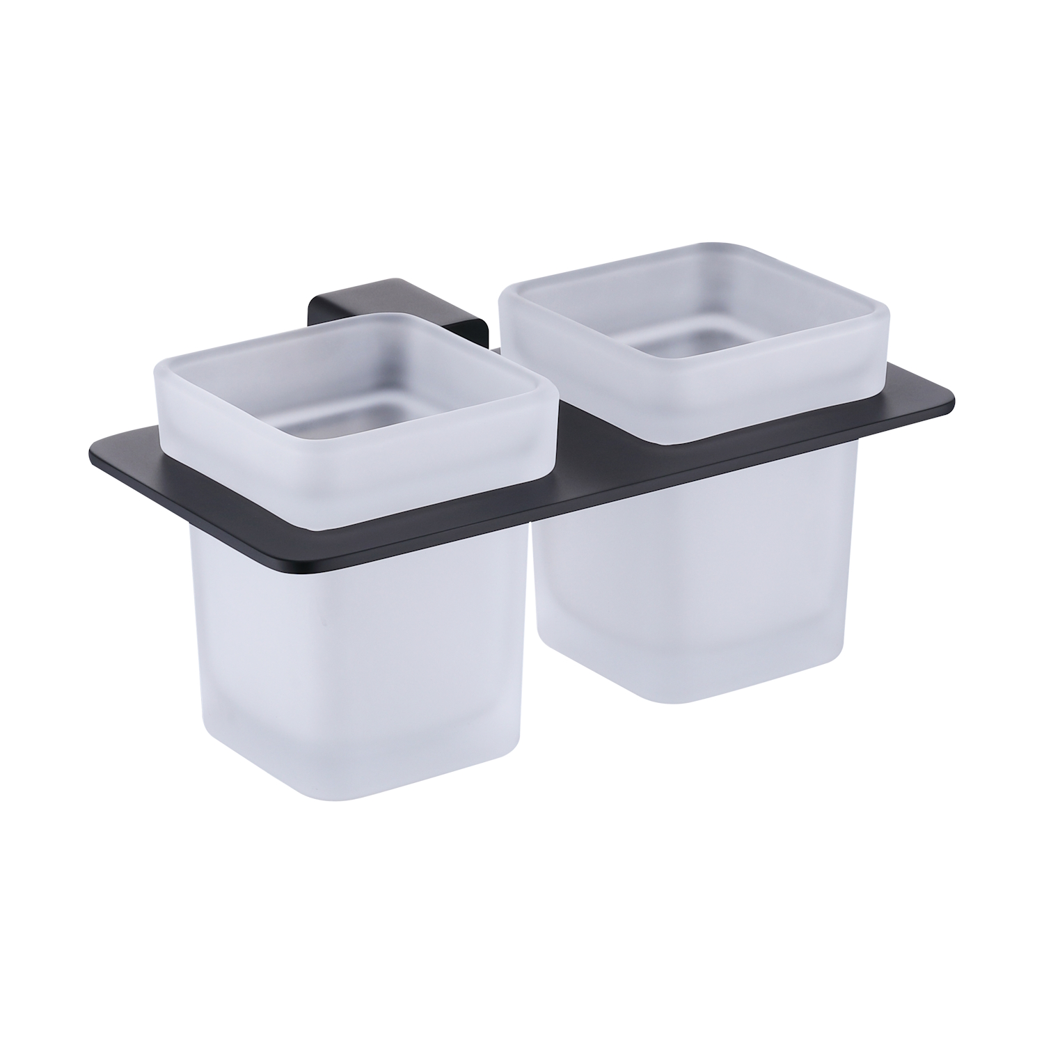 Стакан для зубных щеток с держателем Raglo двойной, черный (R301.08.06)