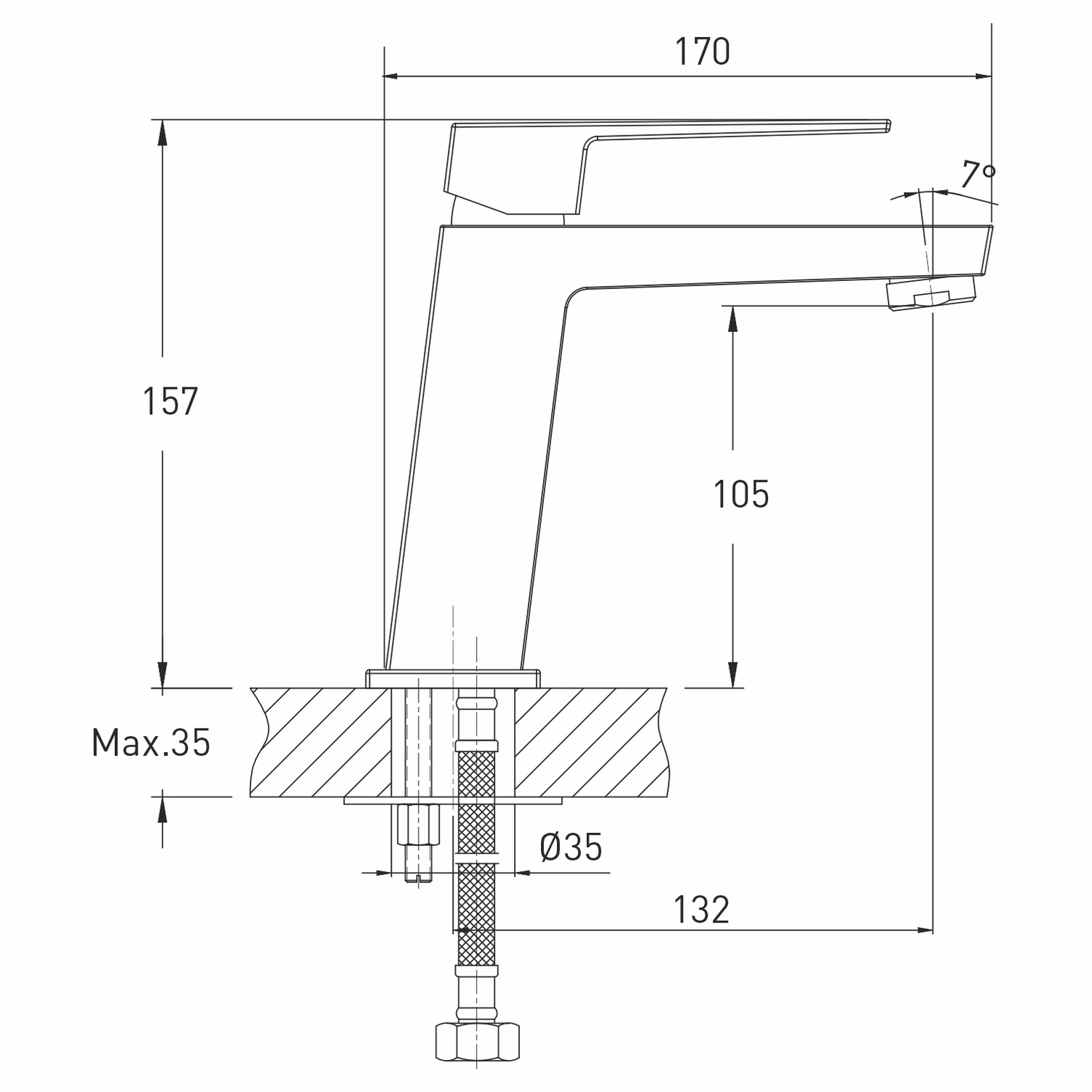 Смеситель для раковины 35k MIXLINE ML20-04 "Quadro" (550735) - фото 5