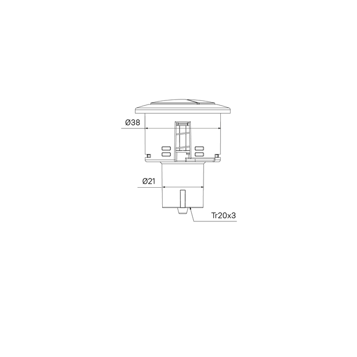 Кнопка слива IDDIS для арматуры, 2-ур 38 мм бронза (92038BR2AR) - фото 3