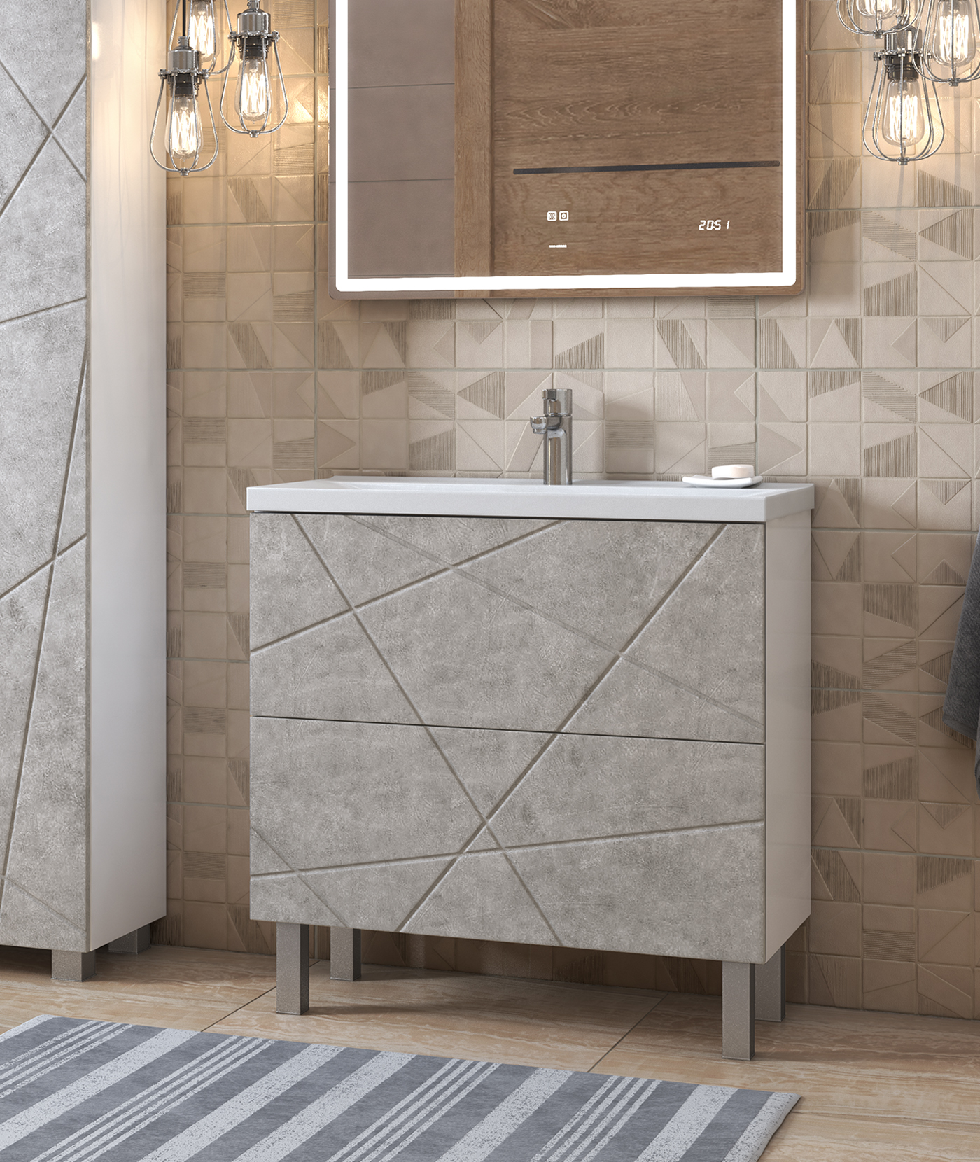 Тумба VIGO Geometry под раковину Geometry 700-0-2 (Фостер) бетон (tn.bsf.GEO.FOS.70.2Y бетон) Тумба VIGO Geometry под раковину Geometry 700-0-2 (Фостер) бетон (tn.bsf.GEO.FOS.70.2Y бетон) - фото 2
