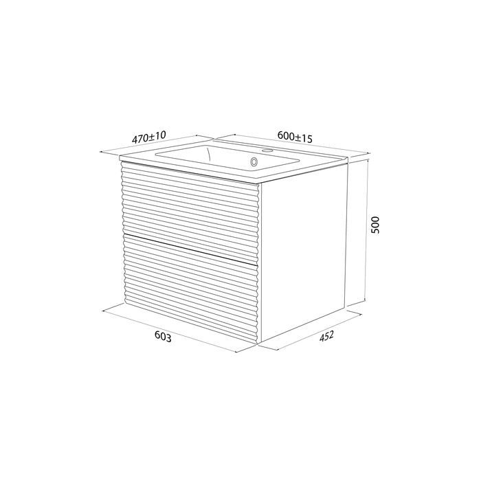 Тумба с умывальником подвесная IDDIS Bild 60 см, белый (BIL60W0i95K) - фото 4