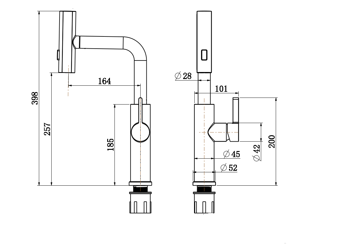 Смеситель для кухни с выдвижной лейкой RUSH Tinos (TI3732-18Black) - фото 6