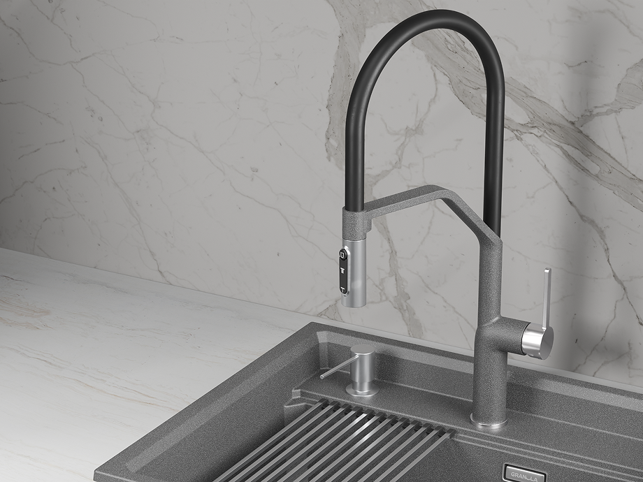 Смеситель для кухни GRANULA (9012, ГРАФИТ) - фото 2
