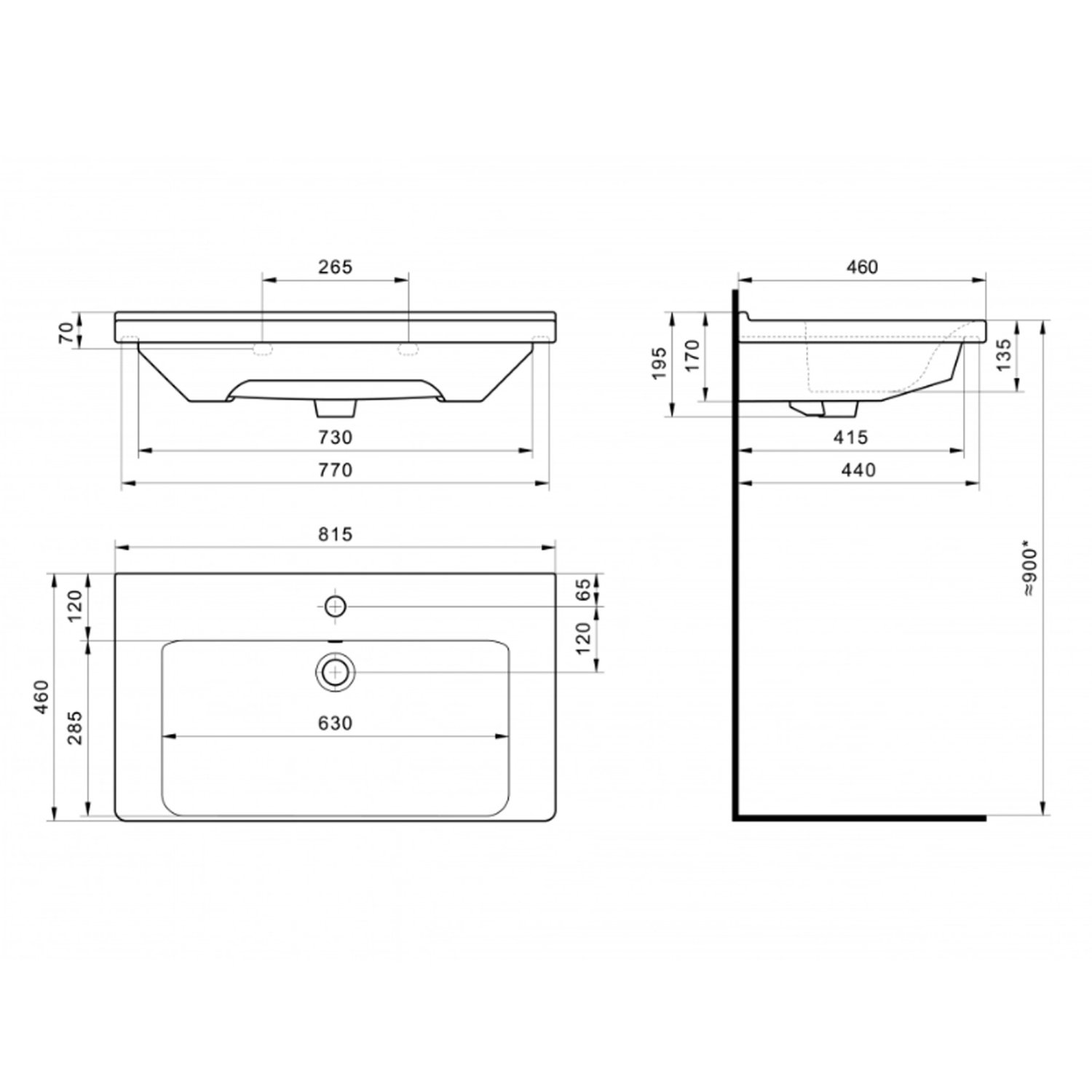 Умывальник VIGO Миранда 80 (Santek) (4640021622162) - фото 3