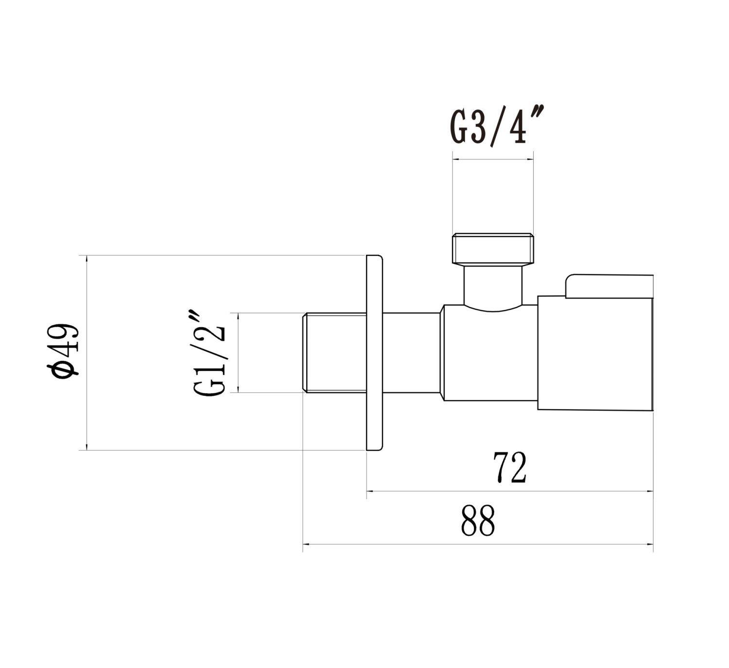 Угловой вентиль синий 3/4 Fmark (FS(006)10) - фото 2