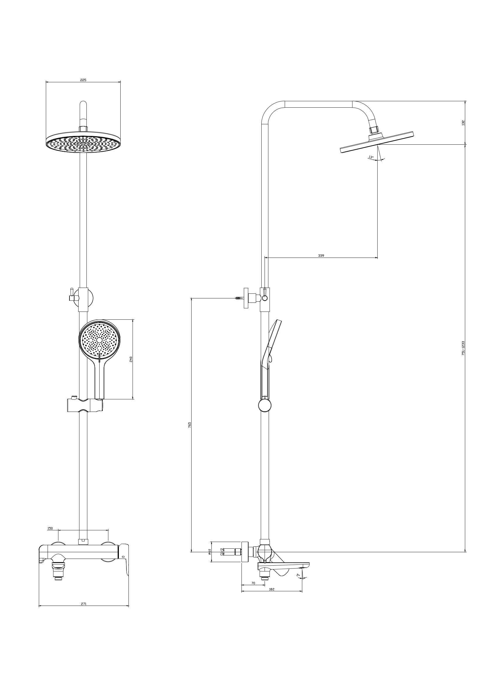 Душевая система со смесителем DQ Düsseldorf DA1723706 графит - фото 7
