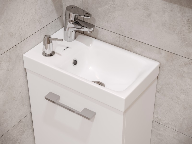 Комплект (5в1) Cersanit LARA 40 белая раковина COMO 40, смеситель CARI сифон, дозатор (64179) - фото 6