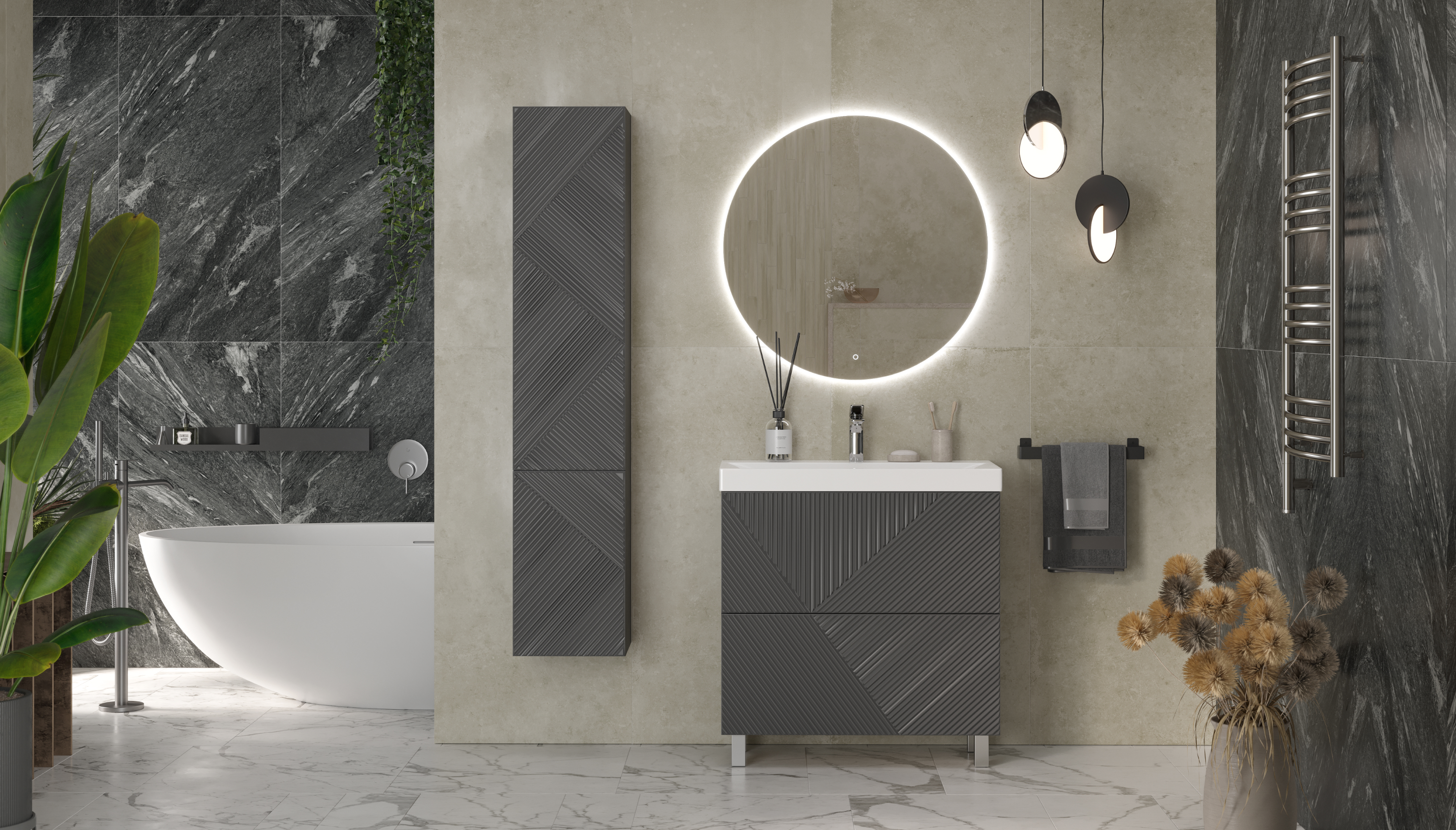 Тумба под раковину Velvex Edge 80.2Y, графит (tn.EDG.9696.80.2Y графит) - фото 5