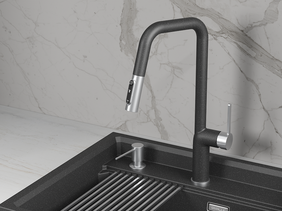 Смеситель для кухни GRANULA (9011, ЧЕРНЫЙ) - фото 2