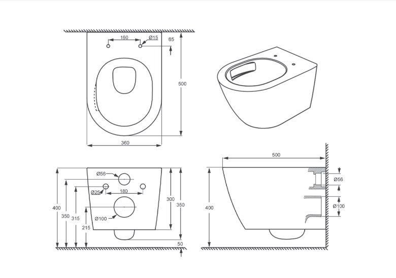 Комплект DQ унитаз DT1476516, инсталляция DI8050127, клавиша смыва DB1499002 (DS1471607) - фото 6