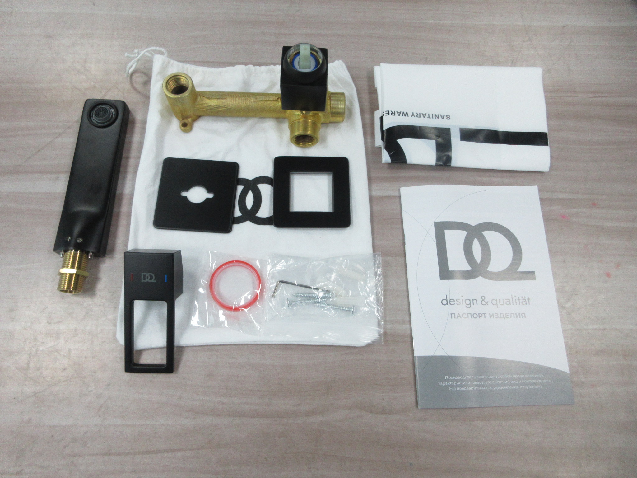 Смеситель для раковины DQ Dortmund встраиваемый настенный черный (DA1714405) - фото 6