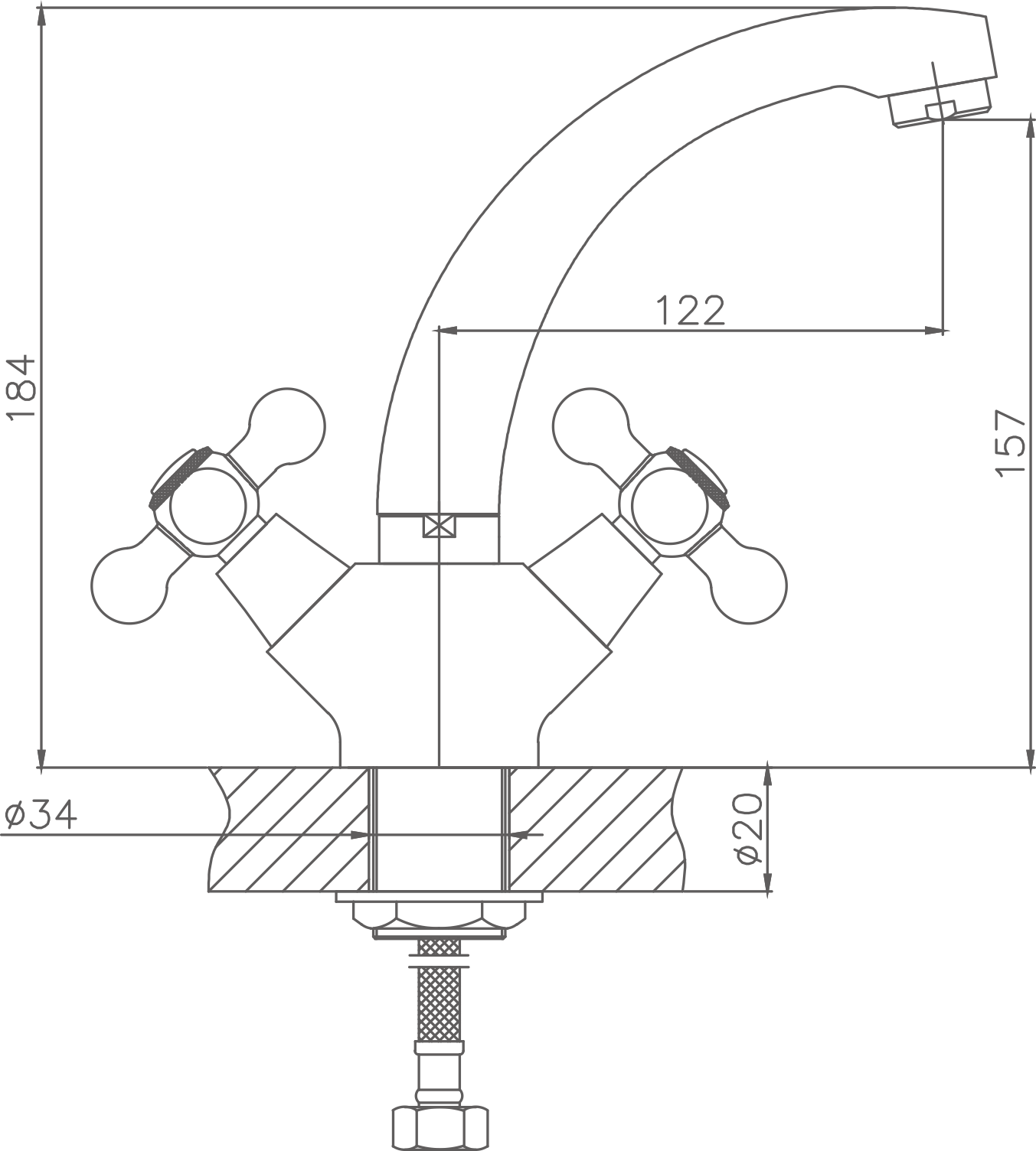 Смеситель для кухни Cron хром (CN1719) - фото 2