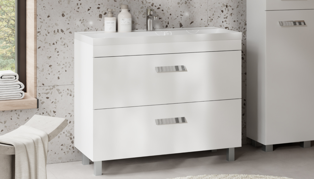 Тумба напольная Velvex Orlando 100 белый матовый под раковину rkCla.100-81 (Classica) (tn.ORL.CLA.100.2Y белый матовый) - фото 3