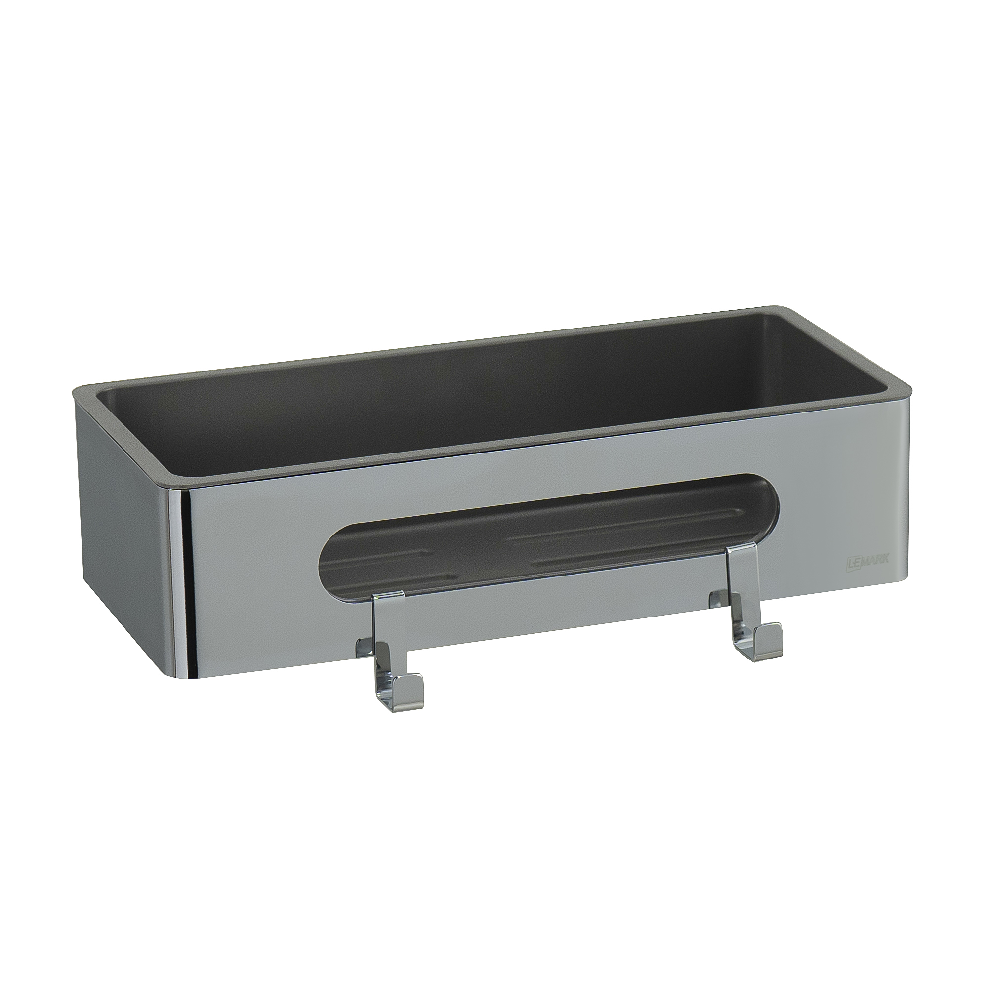 Полка для душа прямая Lemark SHELF LINE из нерж. стали с крючками, хром/вставка-пластик графит (9771043) Полка для душа прямая Lemark SHELF LINE из нерж. стали с крючками, хром/вставка-пластик графит (9771043) - фото 1