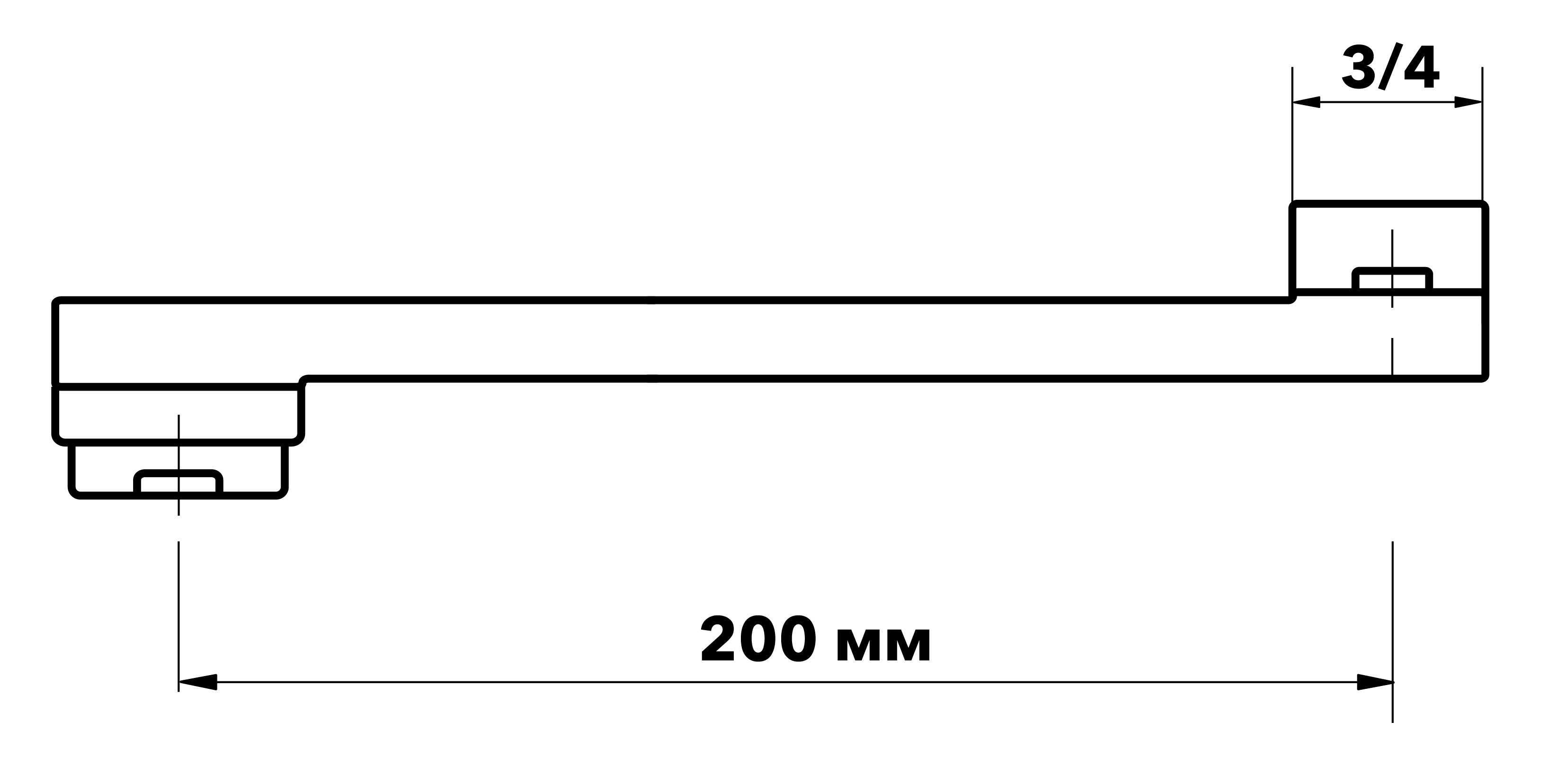 Излив плоский ESKO длина 200 мм (ESPL200L) - фото 2