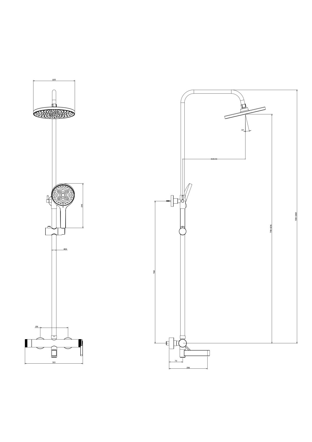 Душевая система со смесителем DQ Bonn браш.роз.золото (DA1703733) - фото 4
