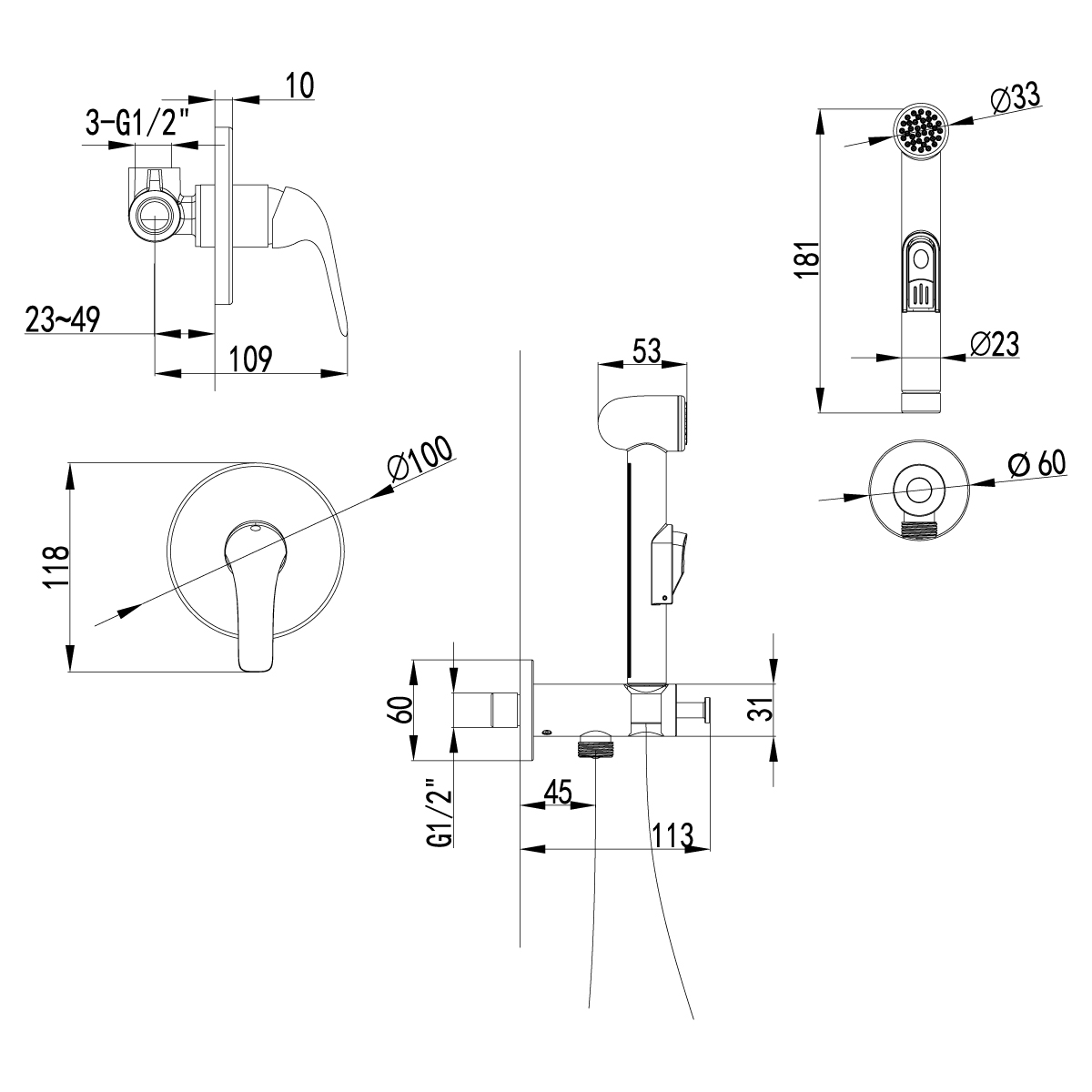 Смеситель гигиенический душ Lemark Plus Advance (LM1219C) - фото 2