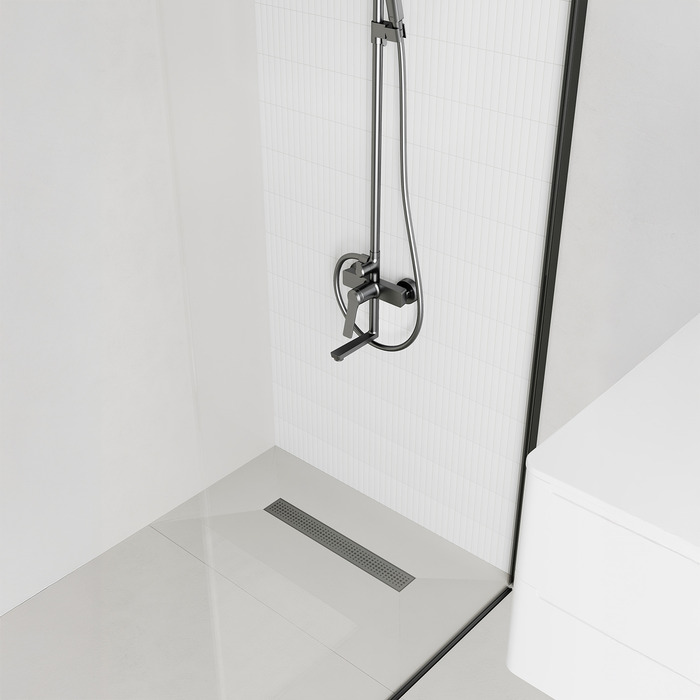 Лоток душевой IDDIS Perfex сифон 360, комбинированный затвор, перфор. решетка, 500мм, графит (975B5GM20DZ) - фото 4