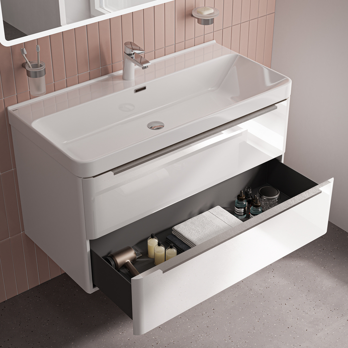 Тумба с умывальником IDDIS Cloud X подвесная, 100 см, белый (CLX10W0i95K) - фото 5