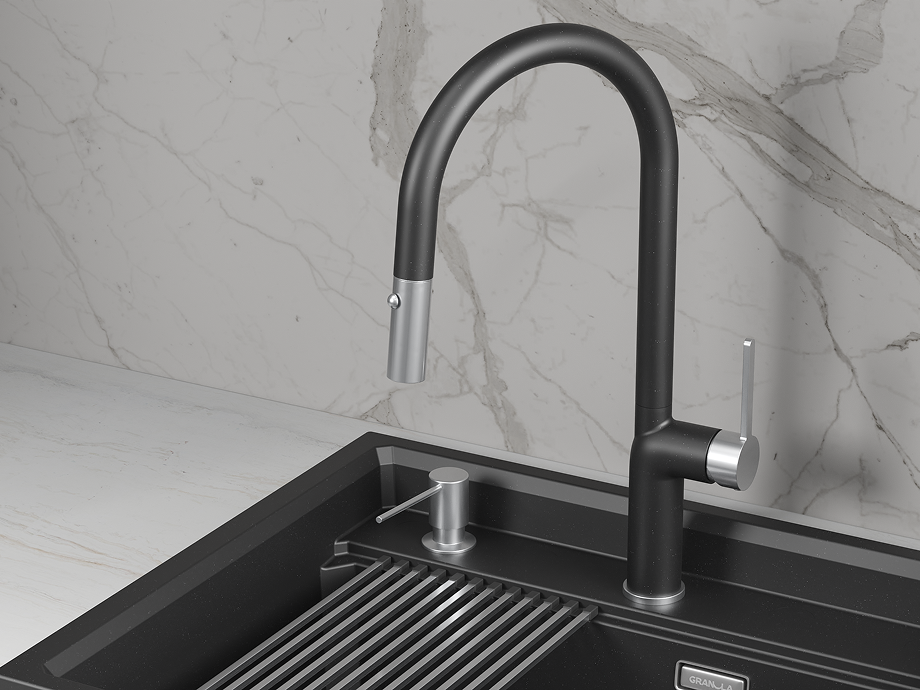 Смеситель для кухни GRANULA (9010, ШВАРЦ) - фото 2