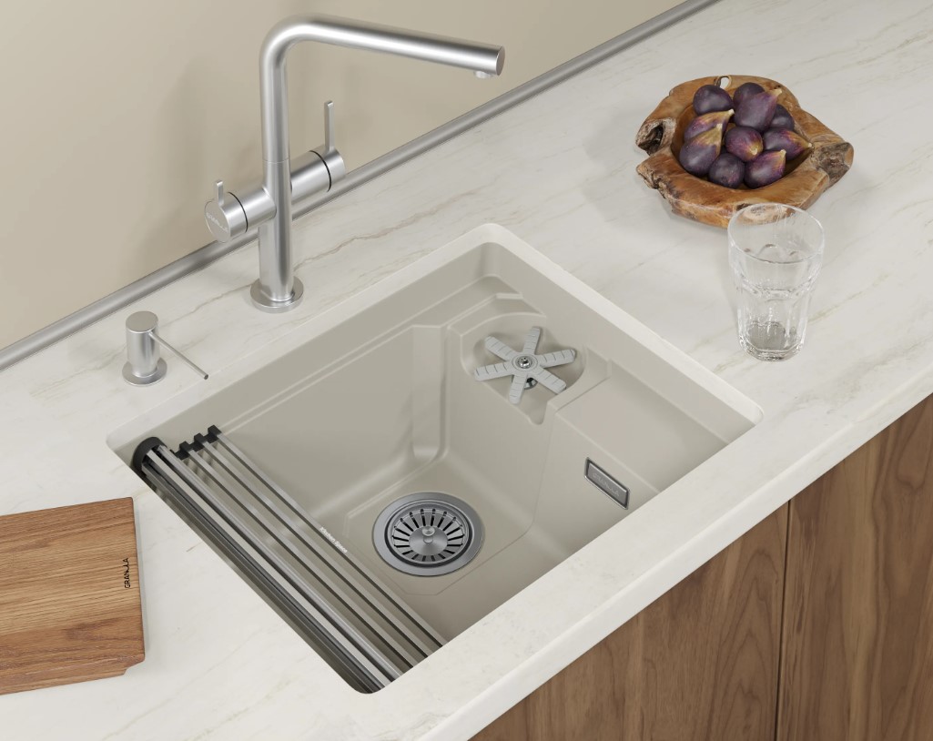 Кухонная мойка GRANULA KITCHEN SPACE RINZER кварц (5505RU, КРЕМАН) - фото 2