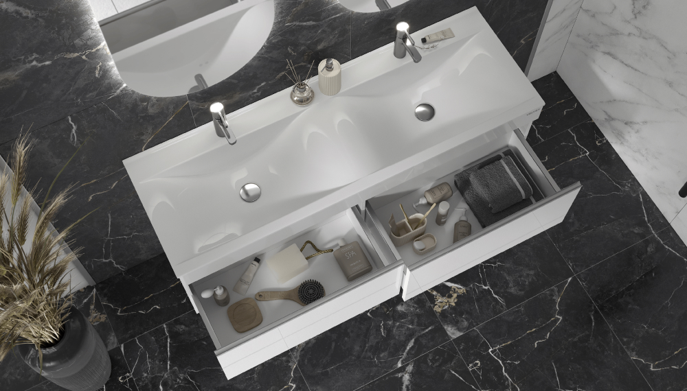 Тумба подвесная Velvex Pulsus 140 белая под раковину rkPUL.140-81 (Pulsus) (tp.PUL.PUL.140.2Y белый глянец) - фото 4