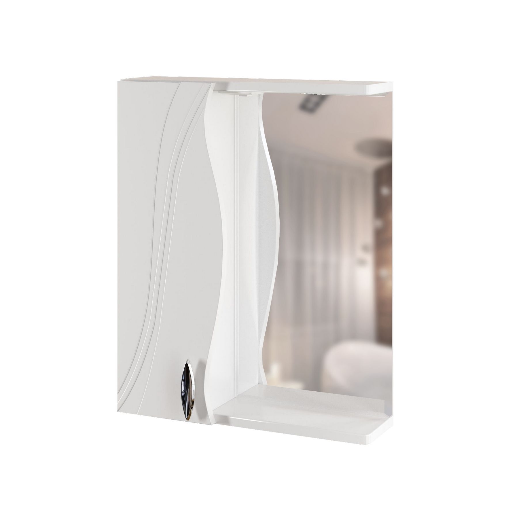 Зеркало-шкаф навесной с подсветкой MIXLINE Лима-55 левый (533184)