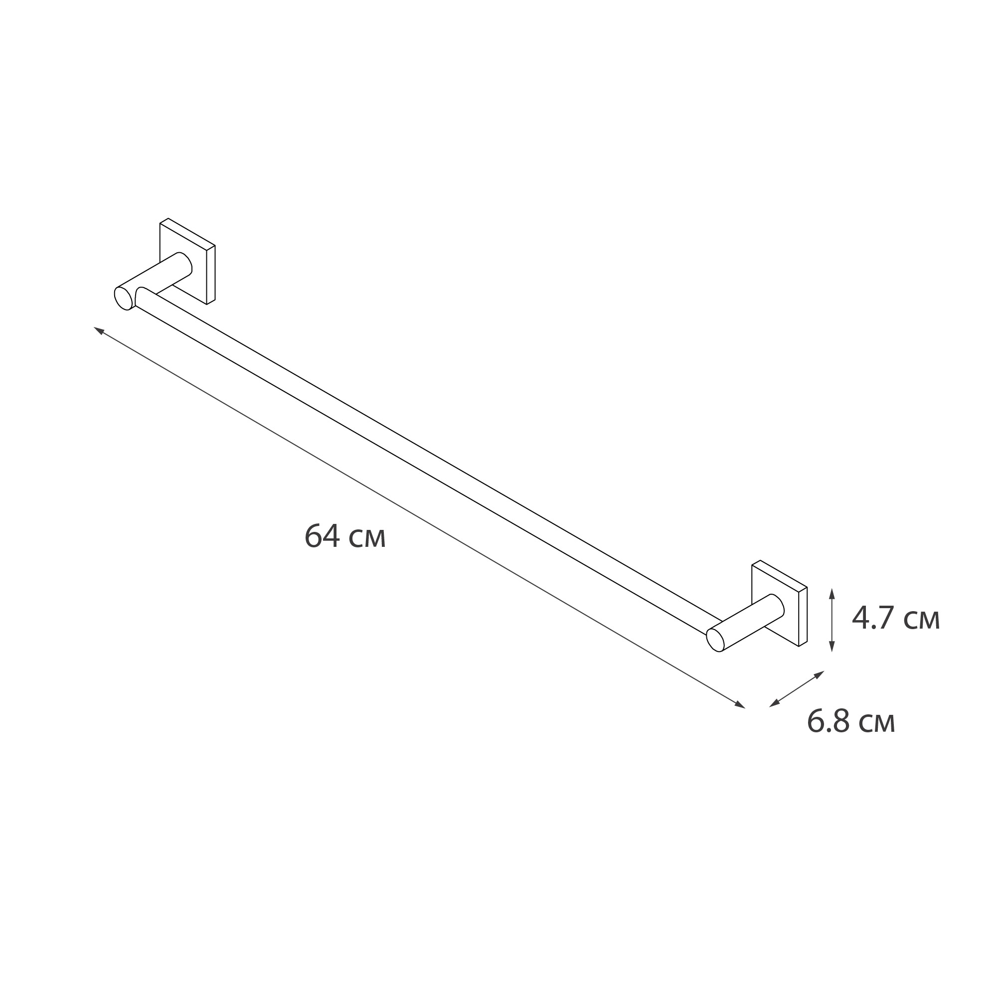 Полотенцедержатель трубчатый Fixsen Lux Chrome, 60см (FX-15001A) - фото 2