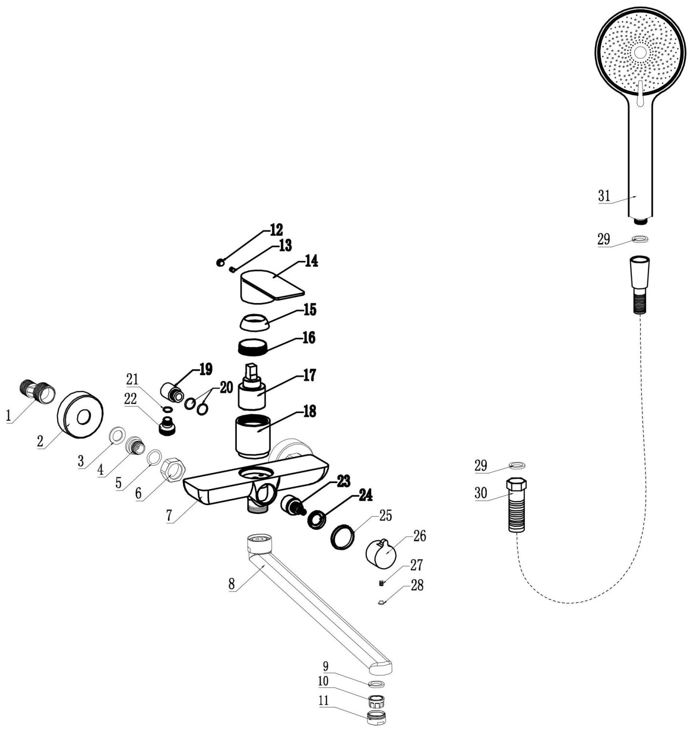 Смеситель для ванны и душа Fmark (FS8824C) - фото 2