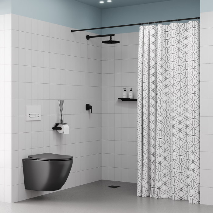 Душевая система IDDIS Optima Home с тропическим душем, матовый черный (OPHBL01i66) Душевая система IDDIS Optima Home с тропическим душем, матовый черный (OPHBL01i66) - фото 2