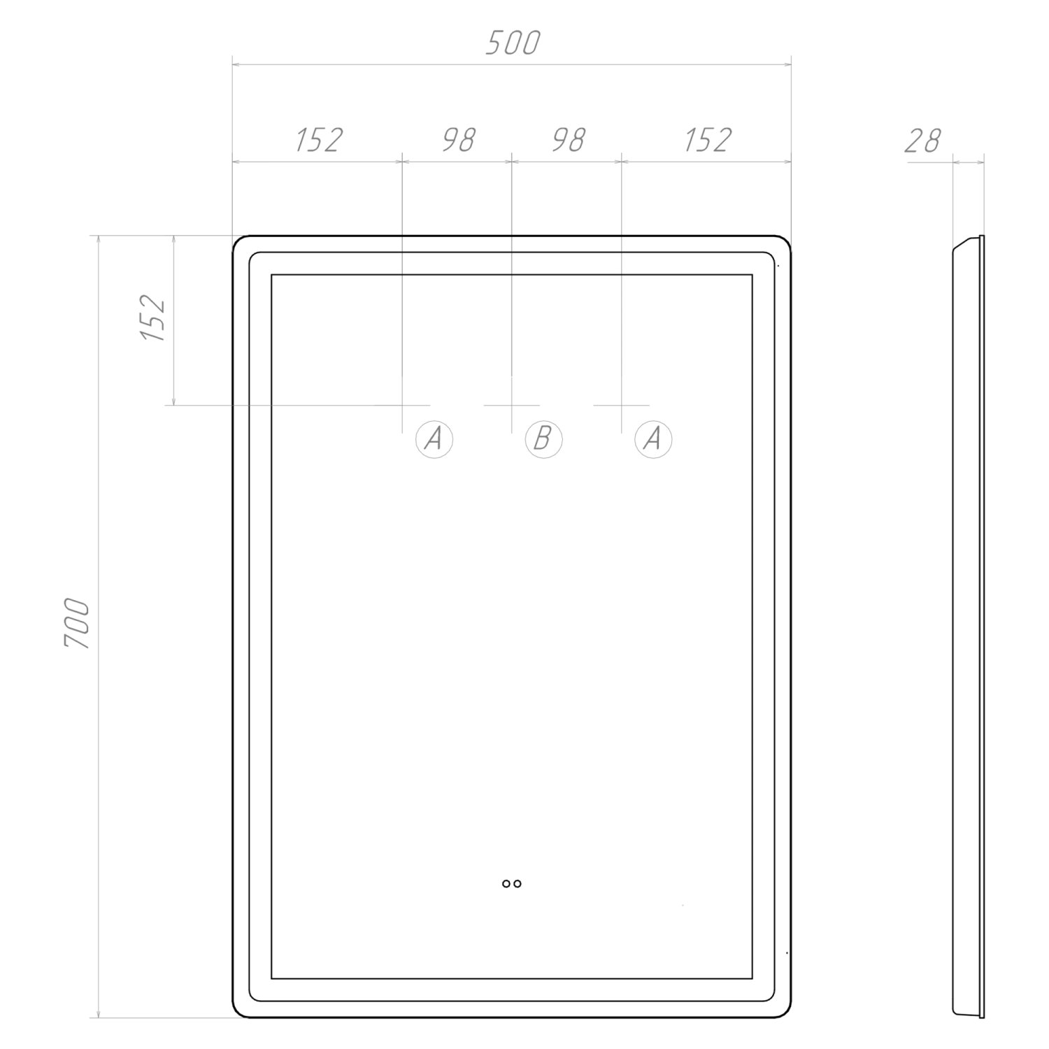 Зеркало VIGO Geometry Classic 500 (70) - фото 3
