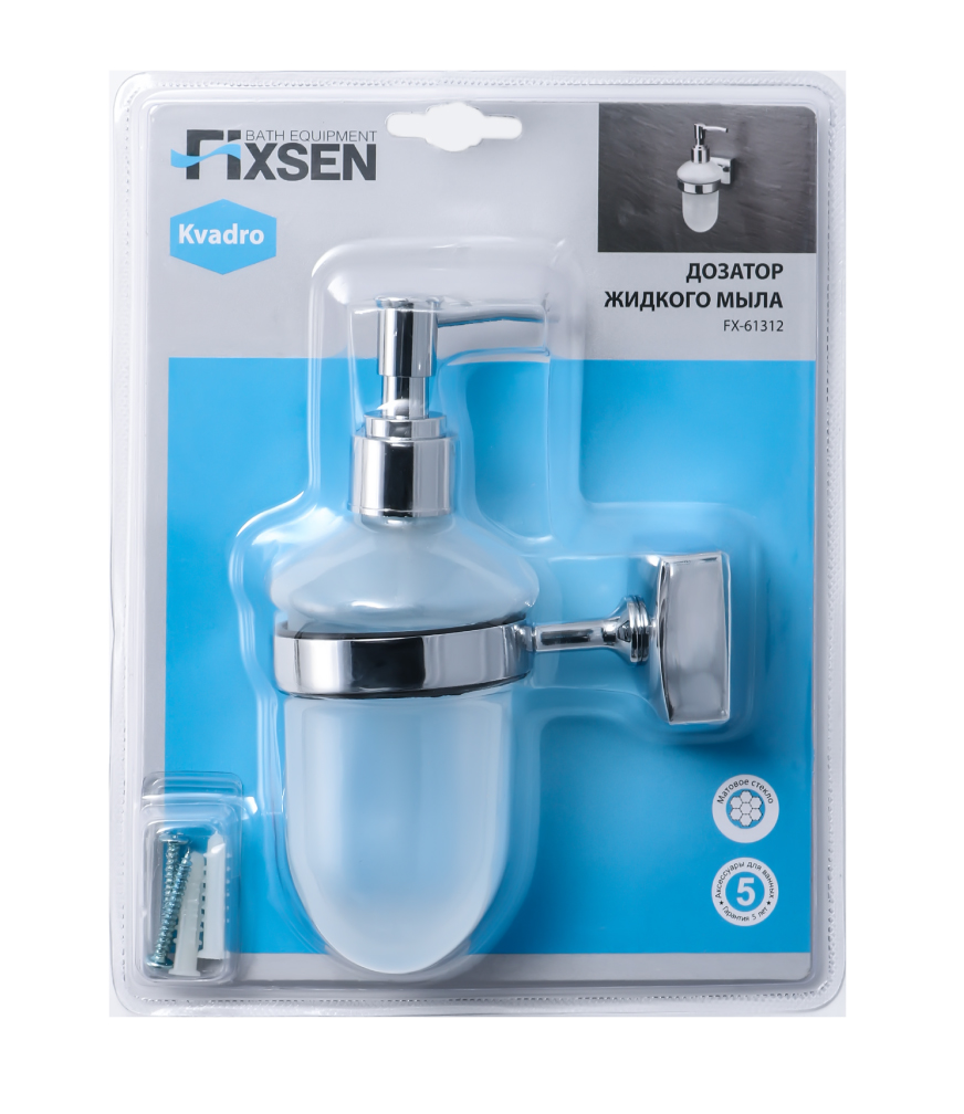 Дозатор жидкого мыла FIXSEN Kvadro (FX-61312) - фото 3