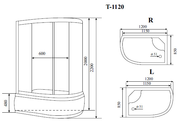 Душевая кабина Timo Comfort Clean Glass 120*85*220 (T-8820RC) Душевая кабина Timo Comfort Clean Glass 120*85*220 (T-8820RC) - фото 2