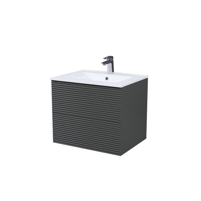 Тумба с умывальником IDDIS Bild подвесная, 60 см, темно-серый (BIL60G0i95K)