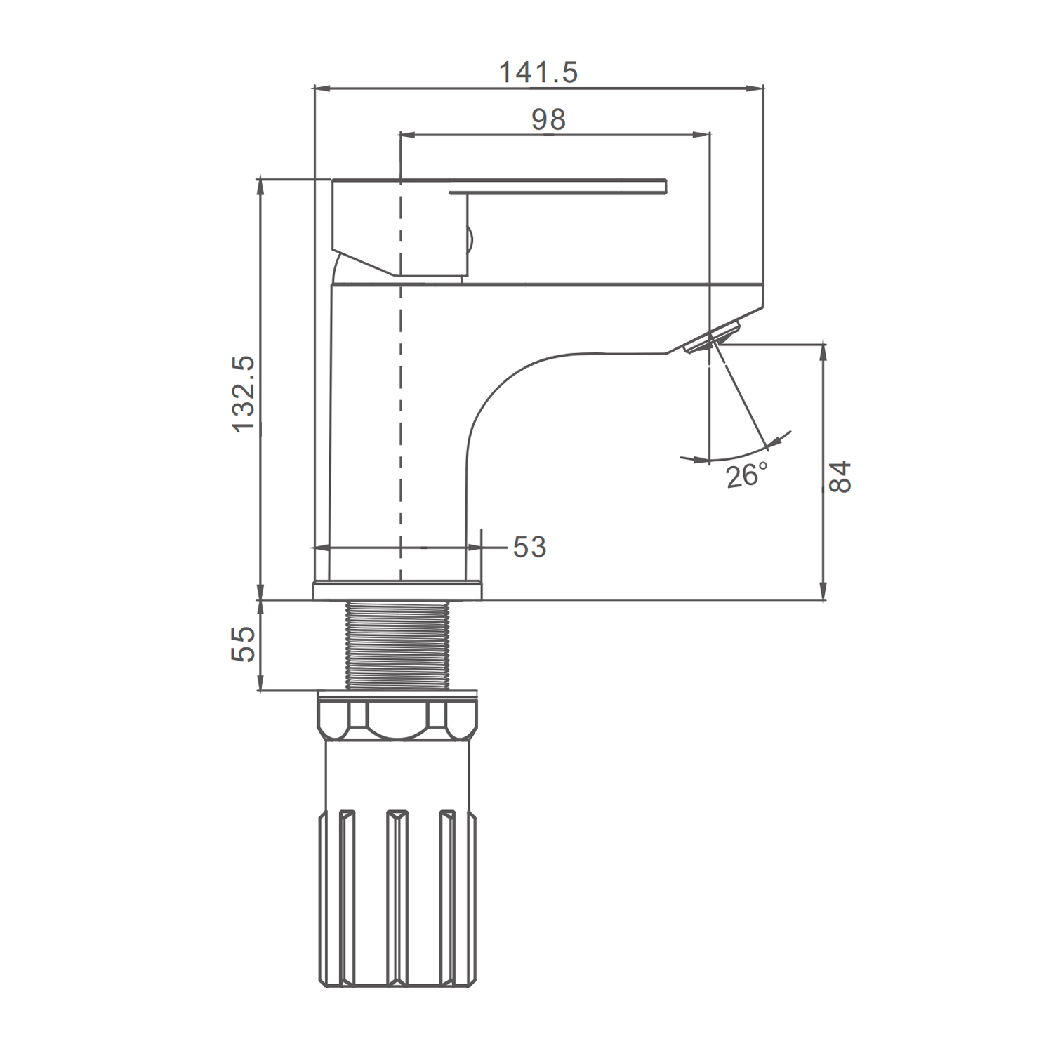 Смеситель Prohanss для раковины монолитный, белый (P64.10.08) - фото 2
