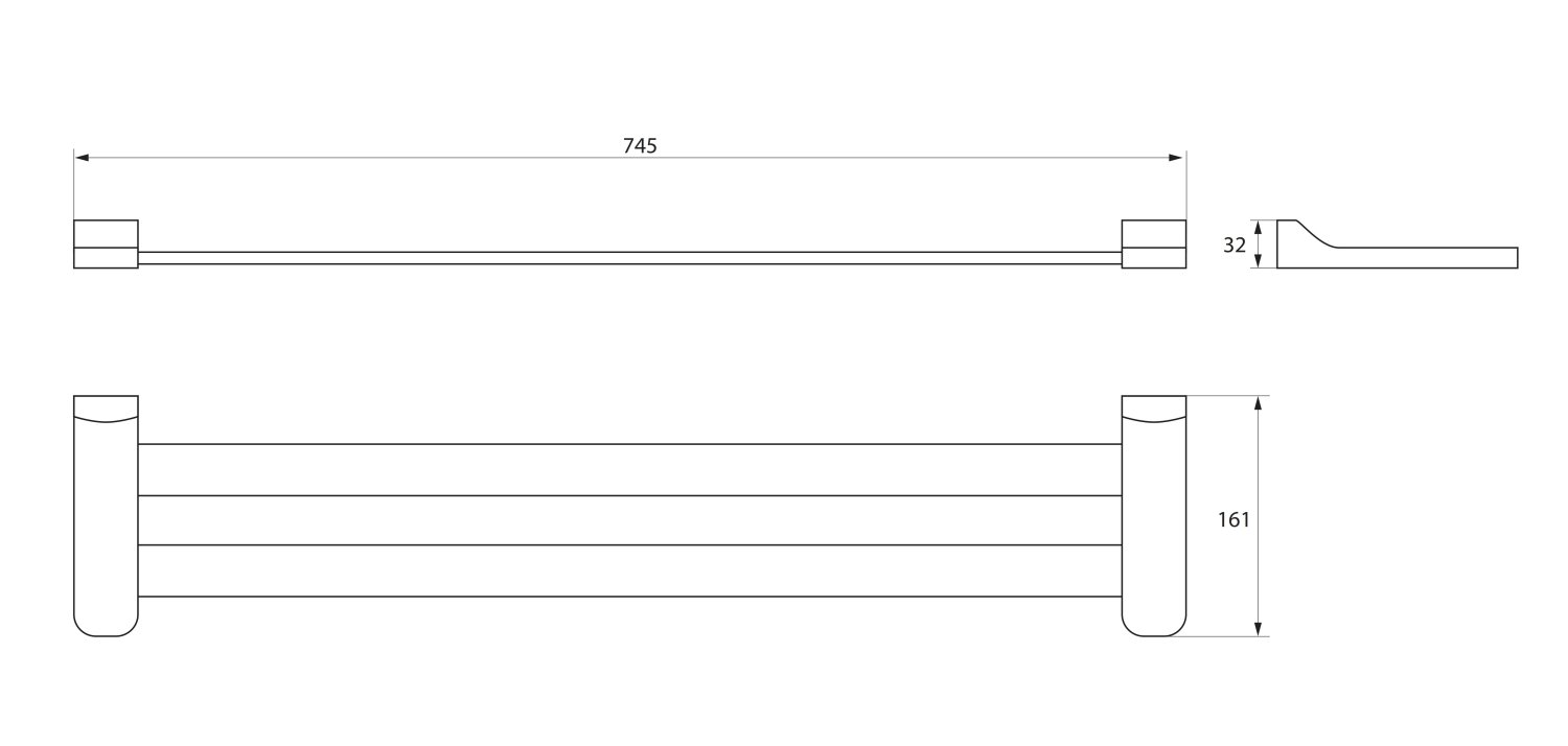 Полотенцедержатель двойной RUSH Thira (TR36532В) - фото 3